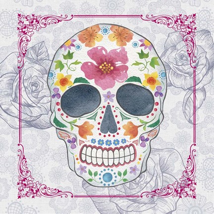 Framed Deco Skull Print