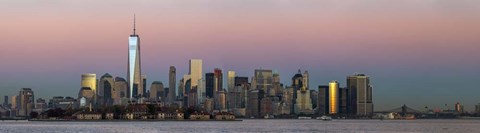 Framed NYC Panoramic At Sunset 1 Print
