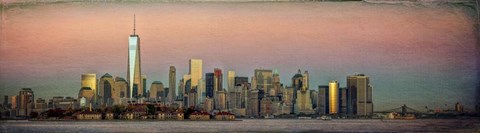 Framed NYC Panoramic At Sunset 2 Print