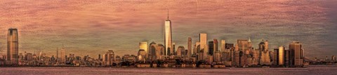 Framed NYC Panoramic At Sunset 5 Print