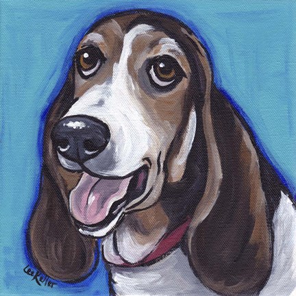 Framed Basset Hound Roxie Print
