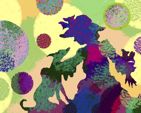 Framed Lady With Greyhound Print