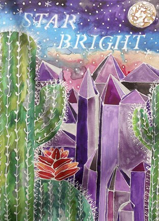 Framed Amethyst Cactus Quartz Print