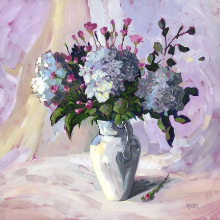 Framed Distinguished Hyrdrangeas Print