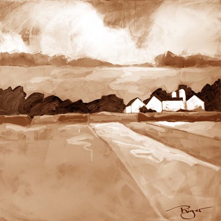 Framed Homestead - Brown Print