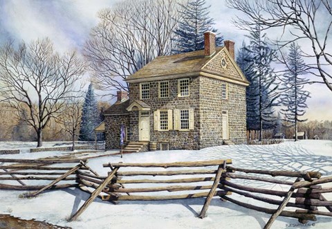 Framed Winter At Valley Forge Print