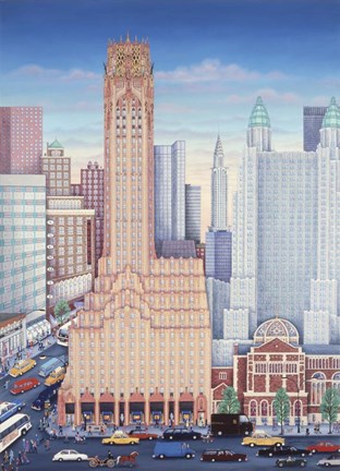 Framed GE Building NYC Print