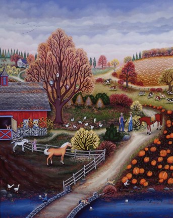 Framed Autumn Farm Print