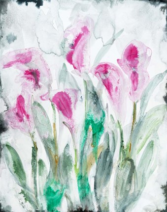 Framed Gold leaf Cyclamen 2 Print