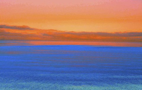 Framed Lake Superior Sunset Orange Print