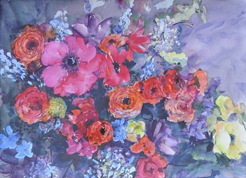 Framed Magenta Garden Print