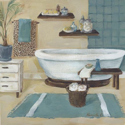 Framed Cheetah Pattern Bath I Print