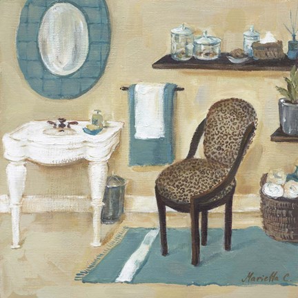 Framed Cheetah Pattern Bath II Print