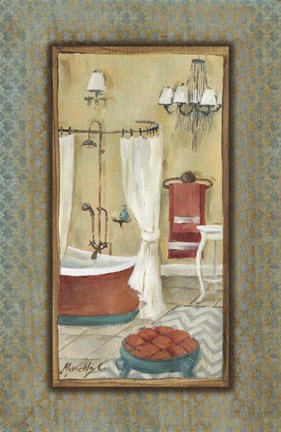 Framed Luxurious Bathroom I Print