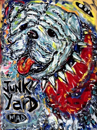 Framed Junk Yard MAD Dog Print