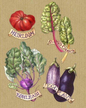 Framed Farmer's Market Veggies Print