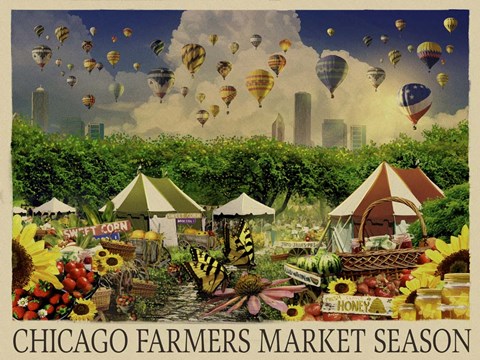 Framed Chicago Farmers Market Print