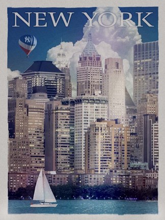 Framed New York Manhattan River Front Print