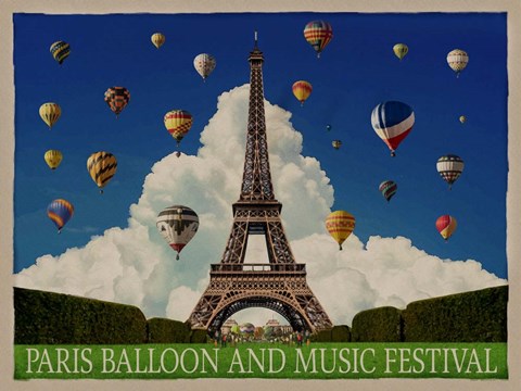 Framed Paris Balloon Music Fest Print