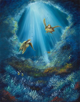 Framed Gliding Through the Deep Blue Print