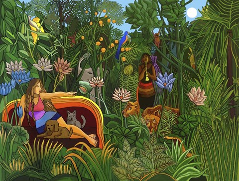 Framed Rousseaus Cat Print