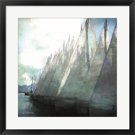 Framed Sailboat Marina I Print
