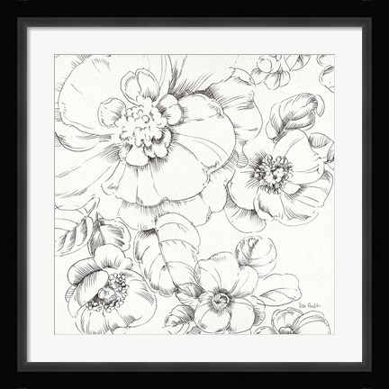 Framed Summer Bloom II BW Print
