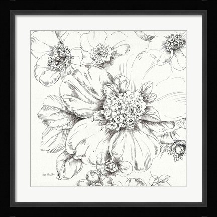 Framed Summer Bloom III BW Print