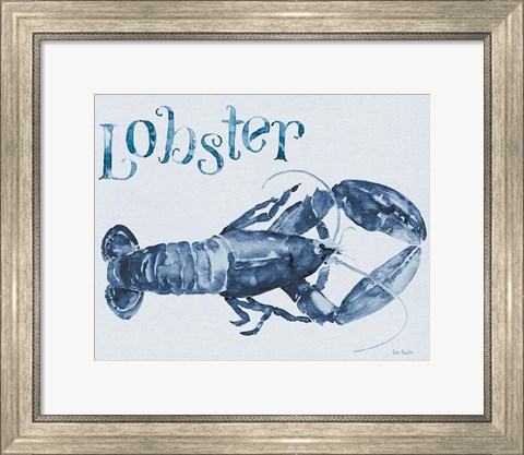 Framed Beach House Kitchen Blue Lobster Print