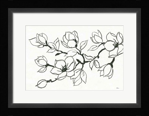 Framed Flower Drawing Print