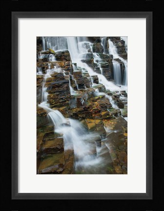 Framed Falls on McDonald Creek color Print