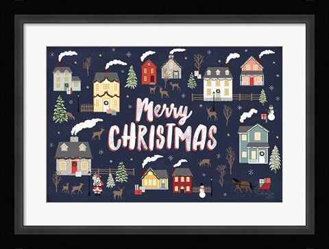 Framed Christmas Village I Print