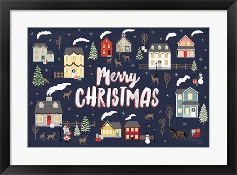Framed Christmas Village I Print