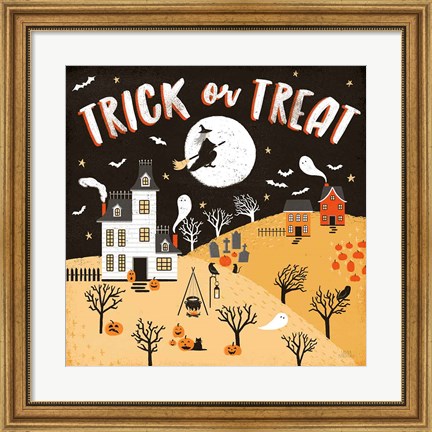 Framed Spooky Village III Print