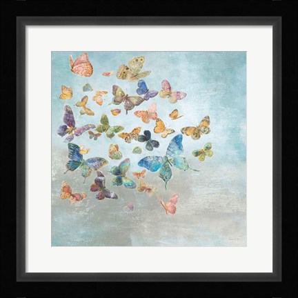 Framed Beautiful Butterflies v3 Square Print