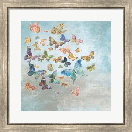 Framed Beautiful Butterflies v3 Square Print