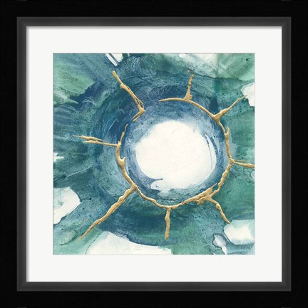 Framed Dharma Wheel I Print