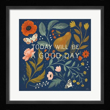 Framed Blue Botanical IV Print