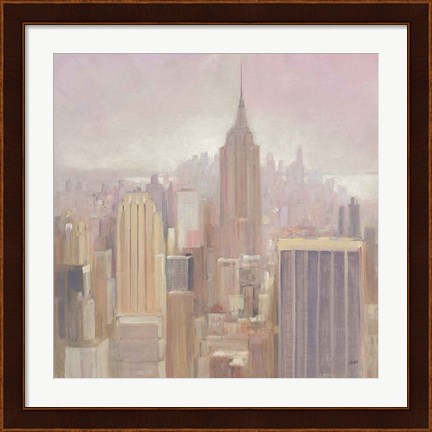 Framed Manhattan in the Mist v2 Print