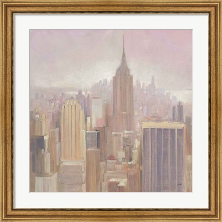 Framed Manhattan in the Mist v2 Print