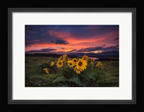 Framed Sunset at the Gorge Print