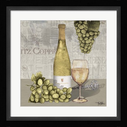Framed Uncork Wine and Grapes II Print