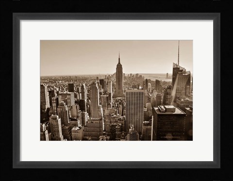 Framed New York Sepia View Print