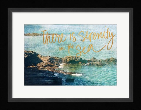 Framed Serenity At The Sea Print
