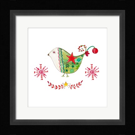 Framed Christmas Dove I Print