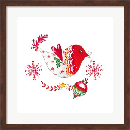Framed Christmas Dove II Print