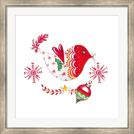 Framed Christmas Dove II Print