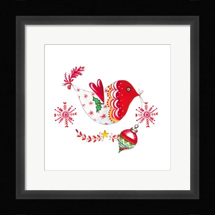 Framed Christmas Dove II Print