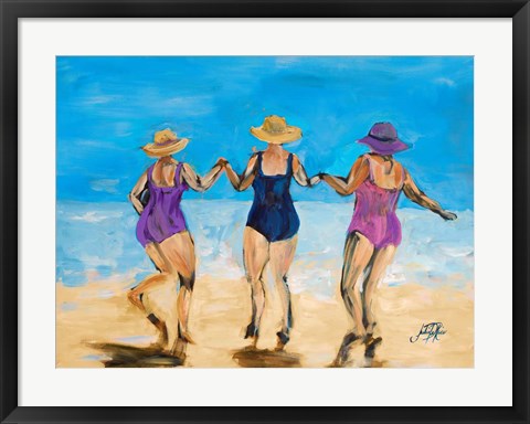 Framed Ladies on the Beach II Print
