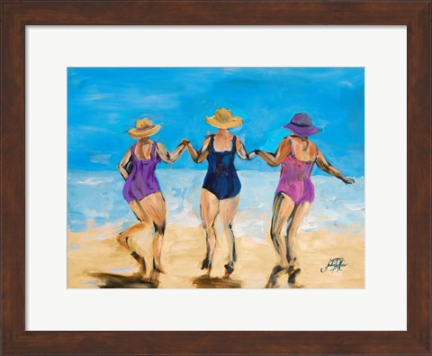 Framed Ladies on the Beach II Print